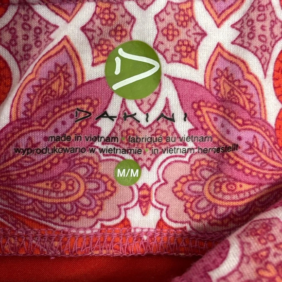 Dakini Pink and Coral Print Strappy Sundress M - Picture 12 of 15